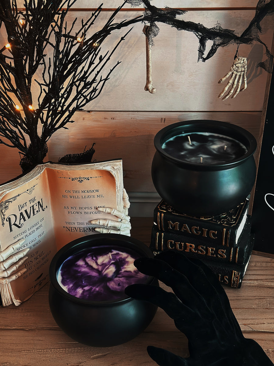 Mahogany + Teakwood - Crystal Healing Candle – Wilted Cauldron +